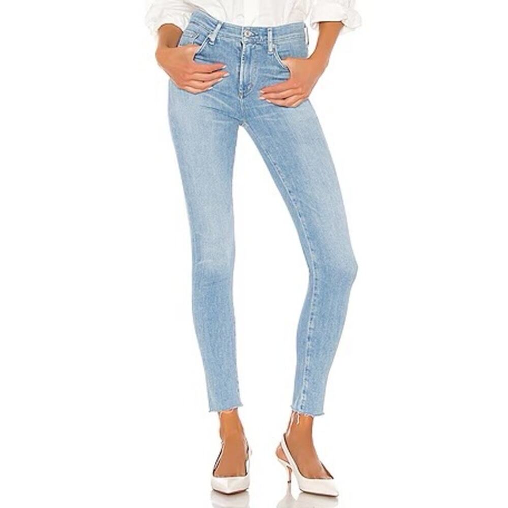 AGOLDE Sophie Ankle Skinny in Facet Jeans Raw Hem Size 23